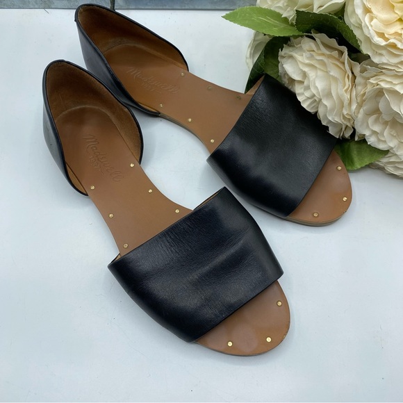 Madewell Sz 6 Thea Black Leather Sandals - Picture 3 of 7